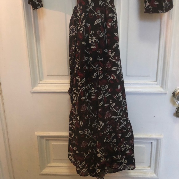 botanical georgette wrap dress